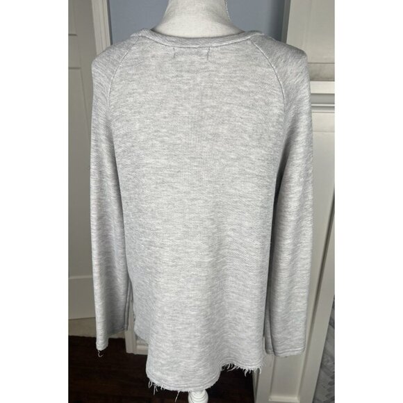 Mara Hoffman Active Embroidered Oversize Raw Hem Pullover Sweatshirt Size Medium - Picture 5 of 10